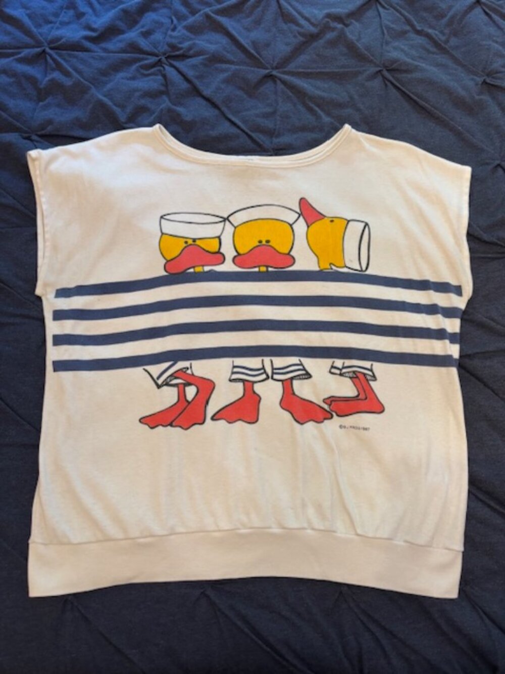 VTG BJ Frog 1987 Sailor Ducks Boat Shirt Top Yacht Rock Sailing XL Captain Ship